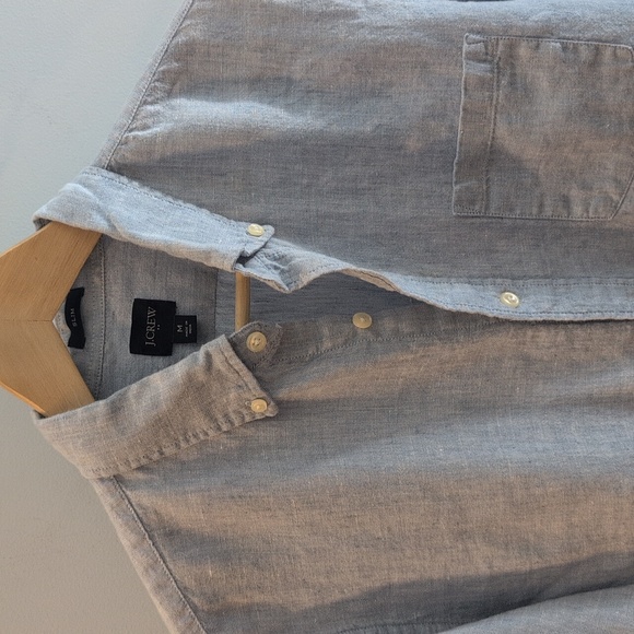 J. Crew Men's Medium Linen-Cotton Slim Fit Long Sleeve Shirt Style #AL179 - Picture 4 of 15